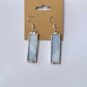 Hand Made Stained Glass Earrings - Sterling silver hook